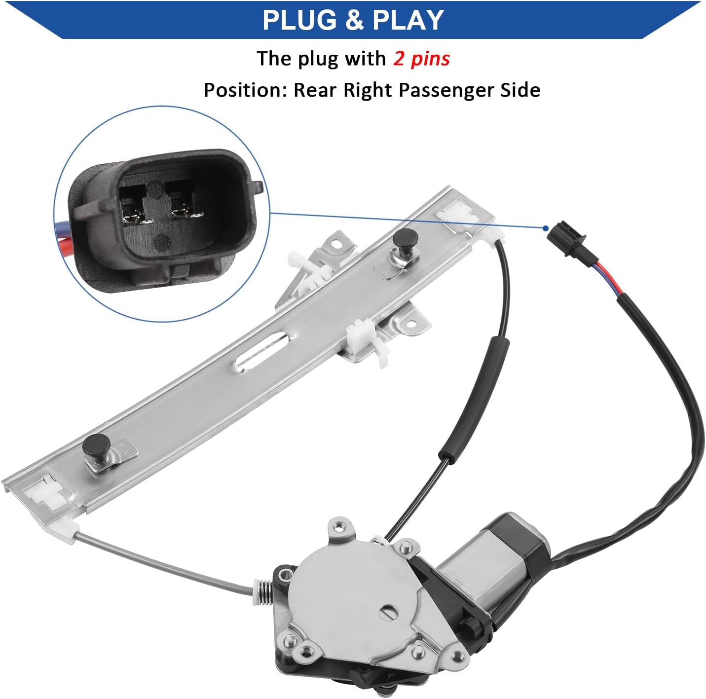 Obaee Rear Left Driver Side Power Window Regulator Fit For Ford Escape 2008-2012, Mercury Mariner, Mazda Tribute 2008-2011