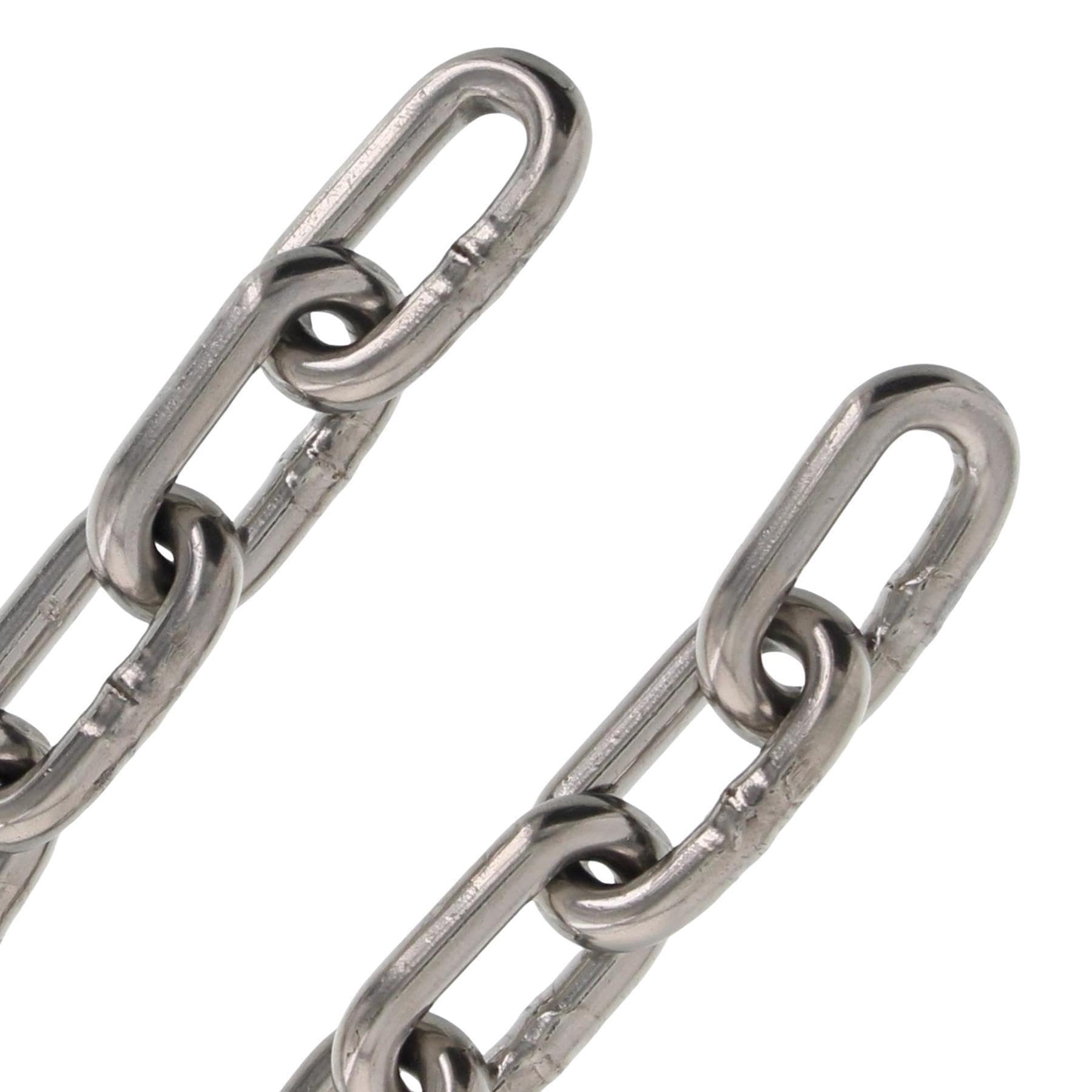 Roestvrijstalen ketting, per meter, 15 m, stalen ketting, 1,5 mm, metalen ketting om op te hangen, met spoel, schakelketting, roestvrijstalen ketting voor het ophangen van lampen, zandzak, hangstoel