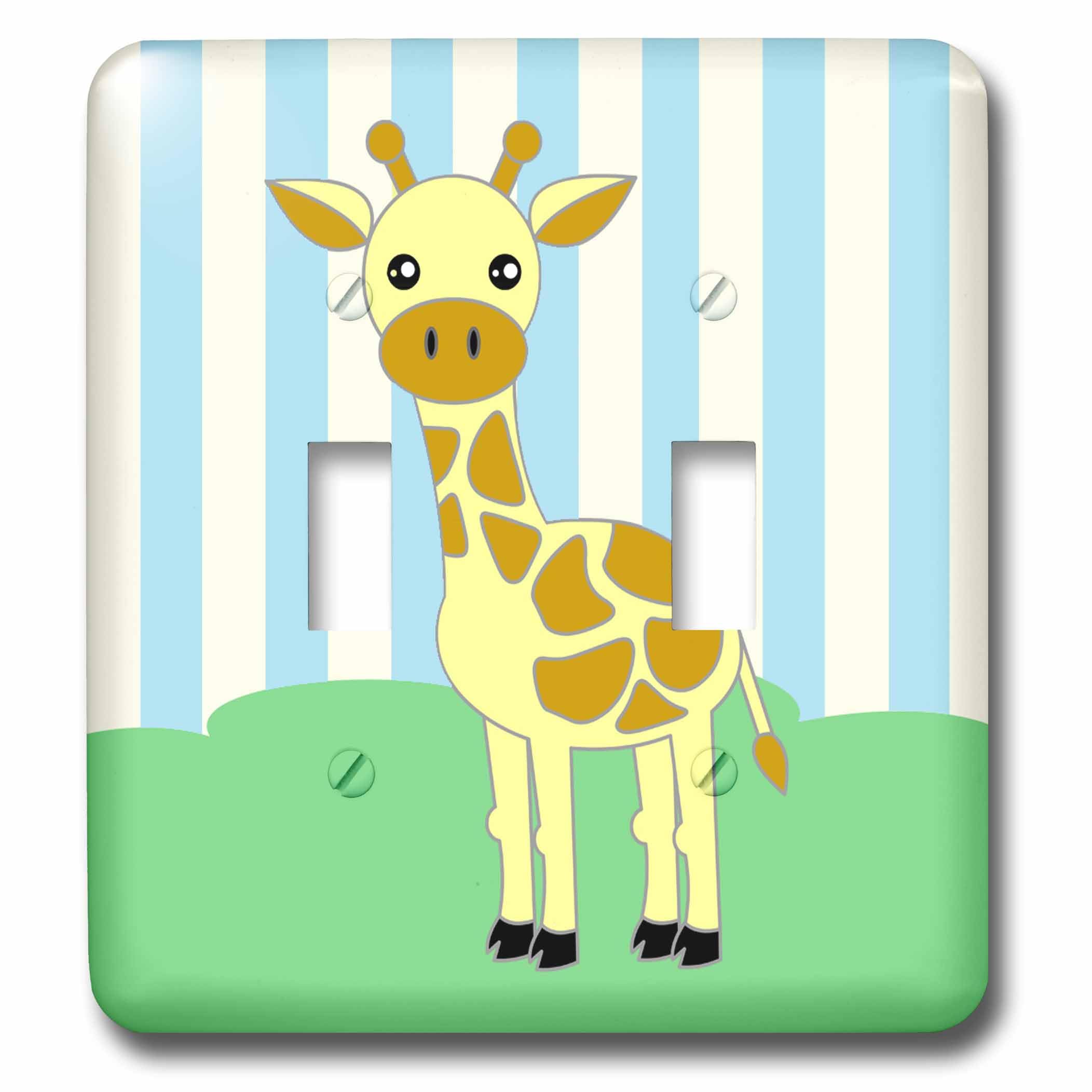 Interrupteur à bascule girafe bleu idéal pour créer une ambiance jungle dans une chambre