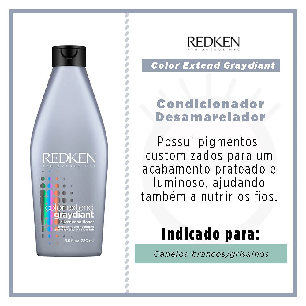 Redken Color Extend Graydiant Silver Conditioner - Gegen Gelbstich, Farbkorrektur, Pflegende Silber-Spülung für Glänzendes Blond, Anti-Yellow Purple