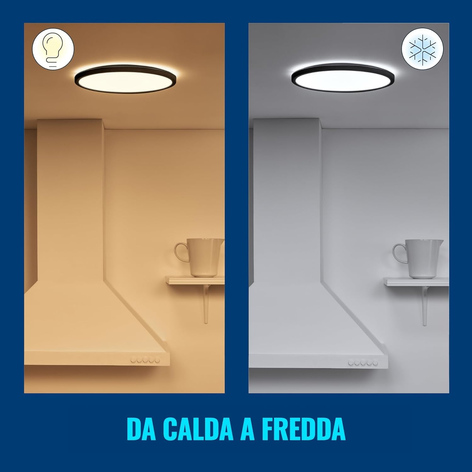 WiZ Plafoniera Smart SuperSlim WiFi, Luce Bianca da Bianca a Fredda Dimmerabile, 16W, Nero, Tecnologia SpaceSense, Controllo Vocale (Alexa, Apple HomeKit, Google Home)