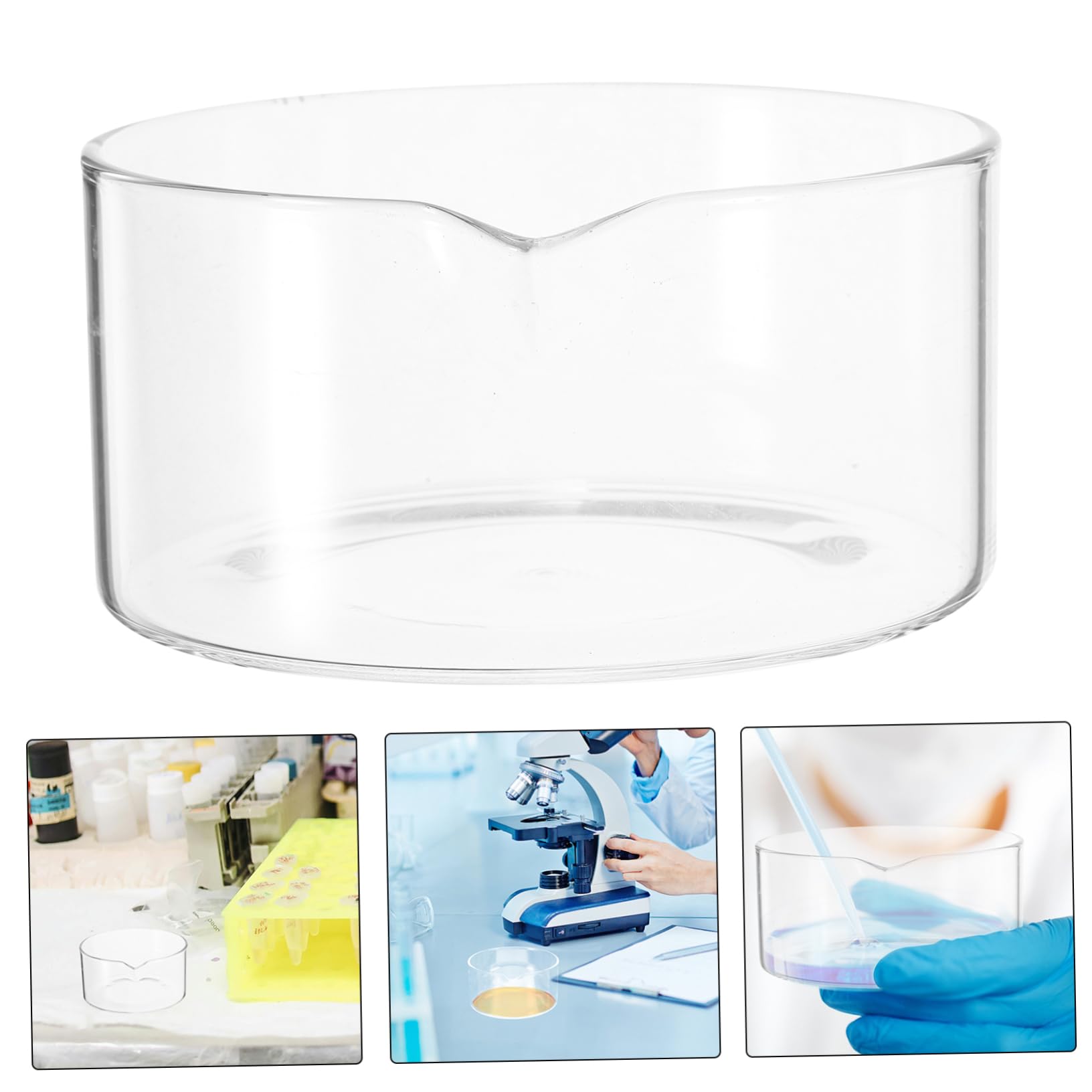Cabilock Plat de Cristallisation pour Laboratoire Bec Verseur Facile à Manipuler en Verre Rond pour Applications Scientifiques et Biologie