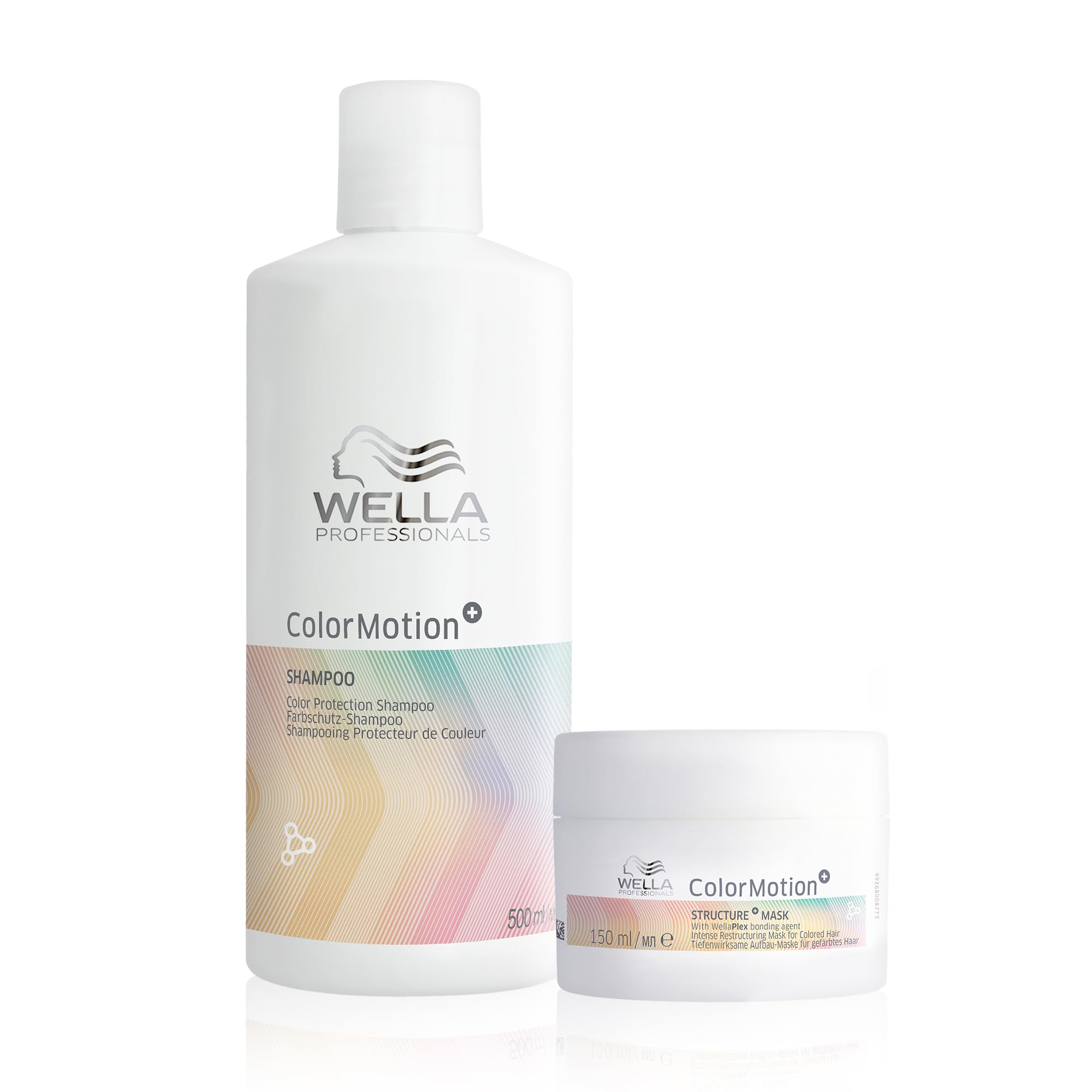 Wella Professionals - Pack ColorMotion - Champú Protección del Color 500ml + Mascarilla de Reestructuración 150ml - Intensidad de color, brillo y suavidad | Pelo teñido, seco y dañado