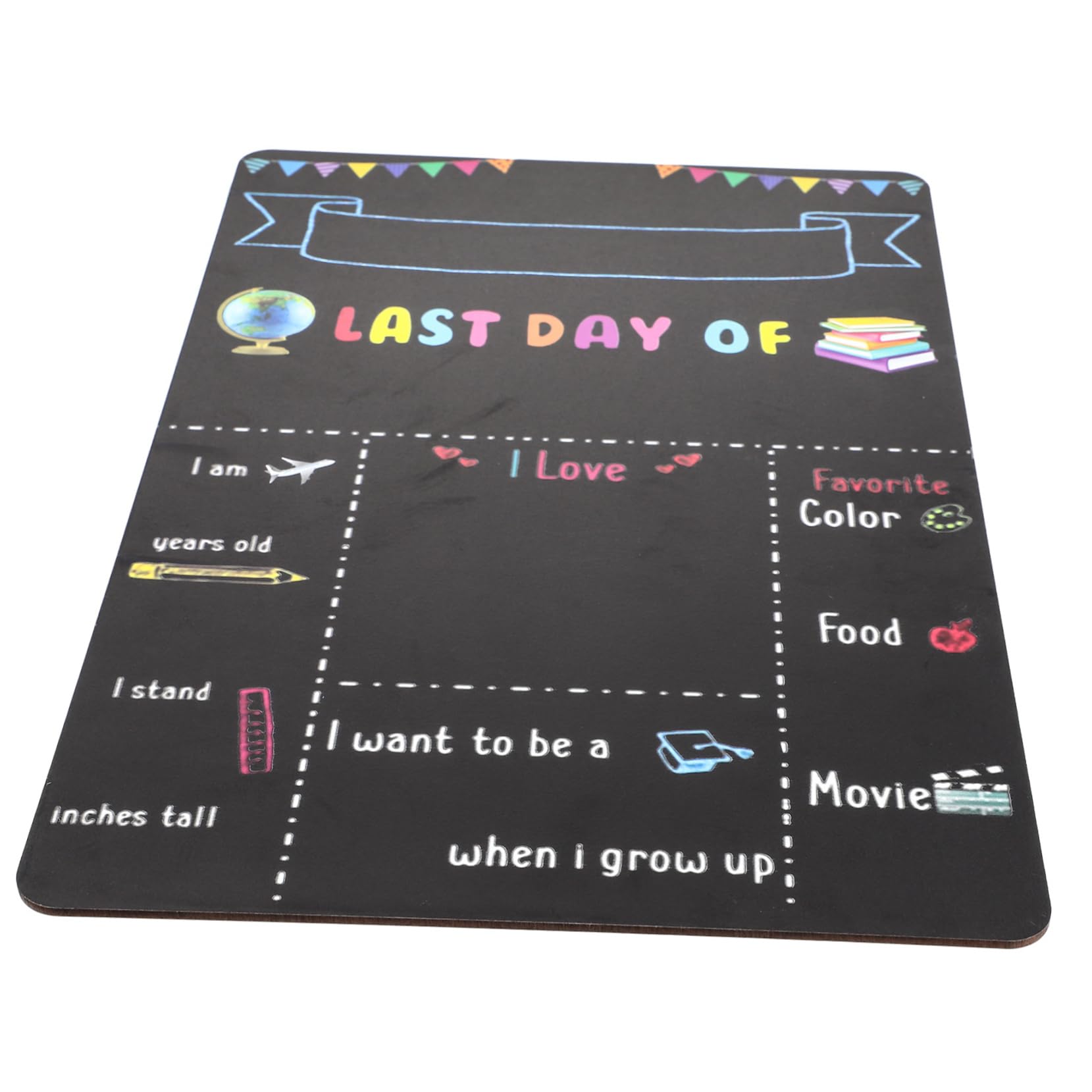 VILLCASE 5 Pz lavagna scolastica scuola media scrittoio lavagna riutilizzabile espositore con lavagna magnetica adornare registrazione consiglio scolastico lavagna in legno di gesso Black