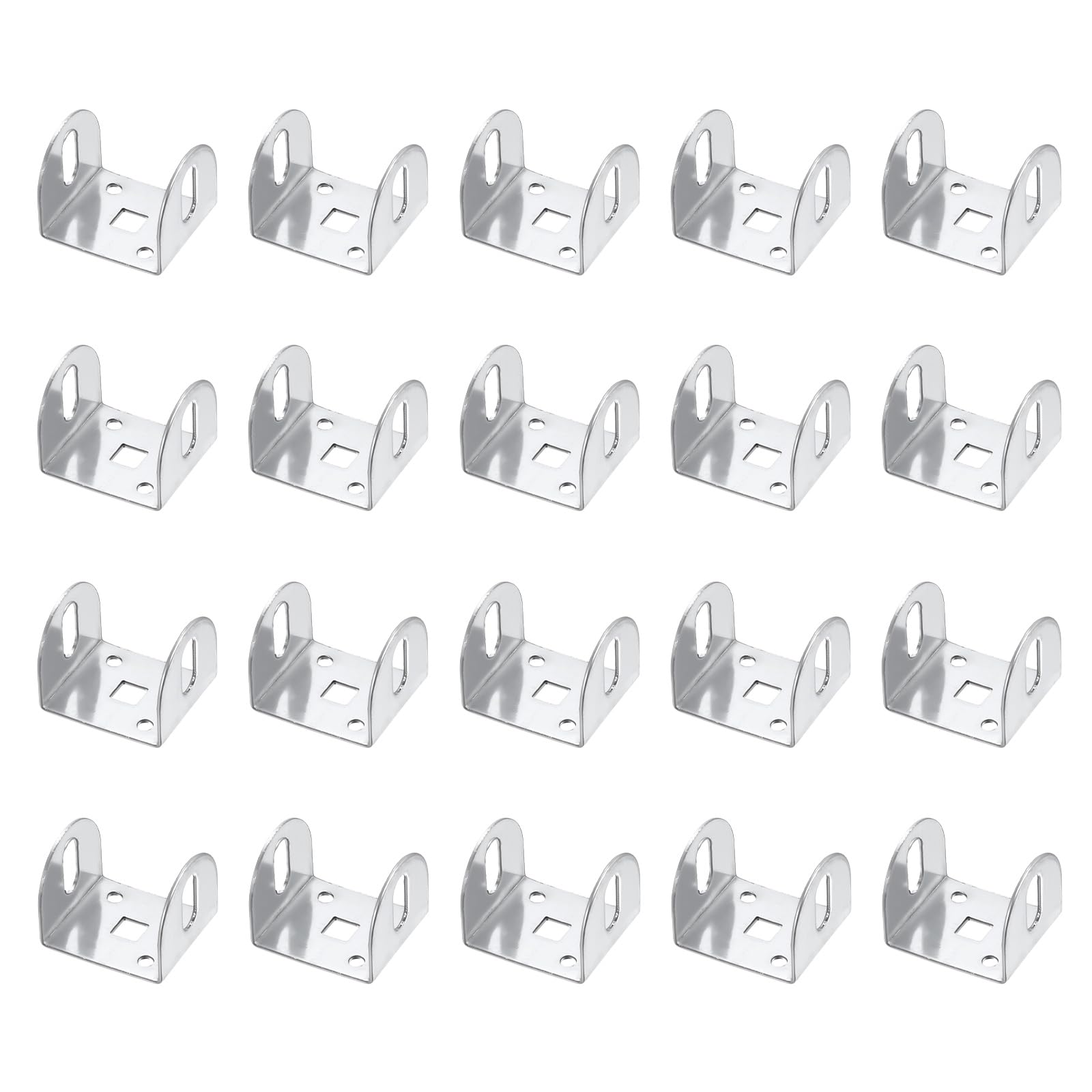 sourcing map 20 Pcs U Bracket for 1.61" Panels, 40 x 44 x 34mm Metal U Shaped Fasteners Brackets for Guardrail or Partitions Connection, Silver