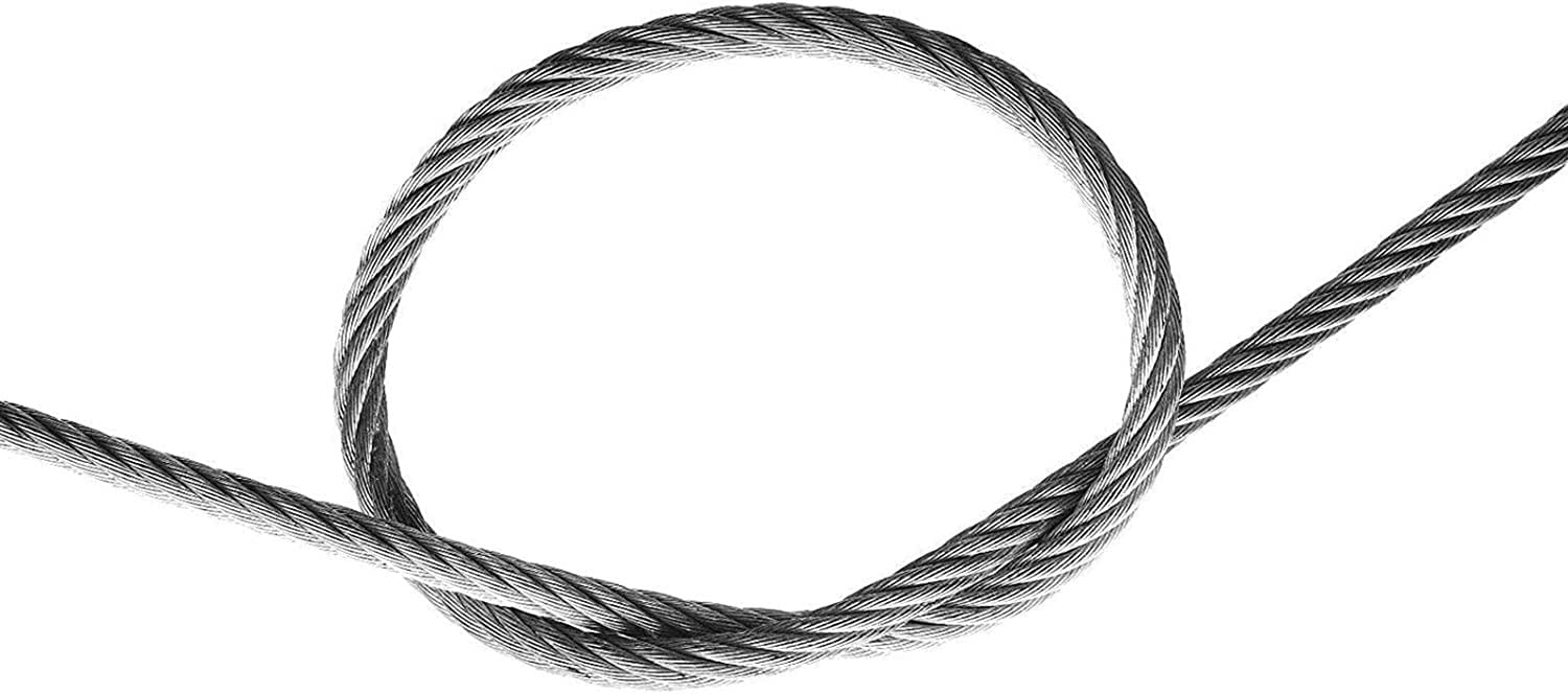 Cable Cuerda de Alambre de Acero Inoxidable Cable de avión de 1/8, Cuerda de Alambre Multiusos de construcción de 7 x 7 Hilos para barandilla de Cubierta, pasamanos, barandillas de Bricolaje
