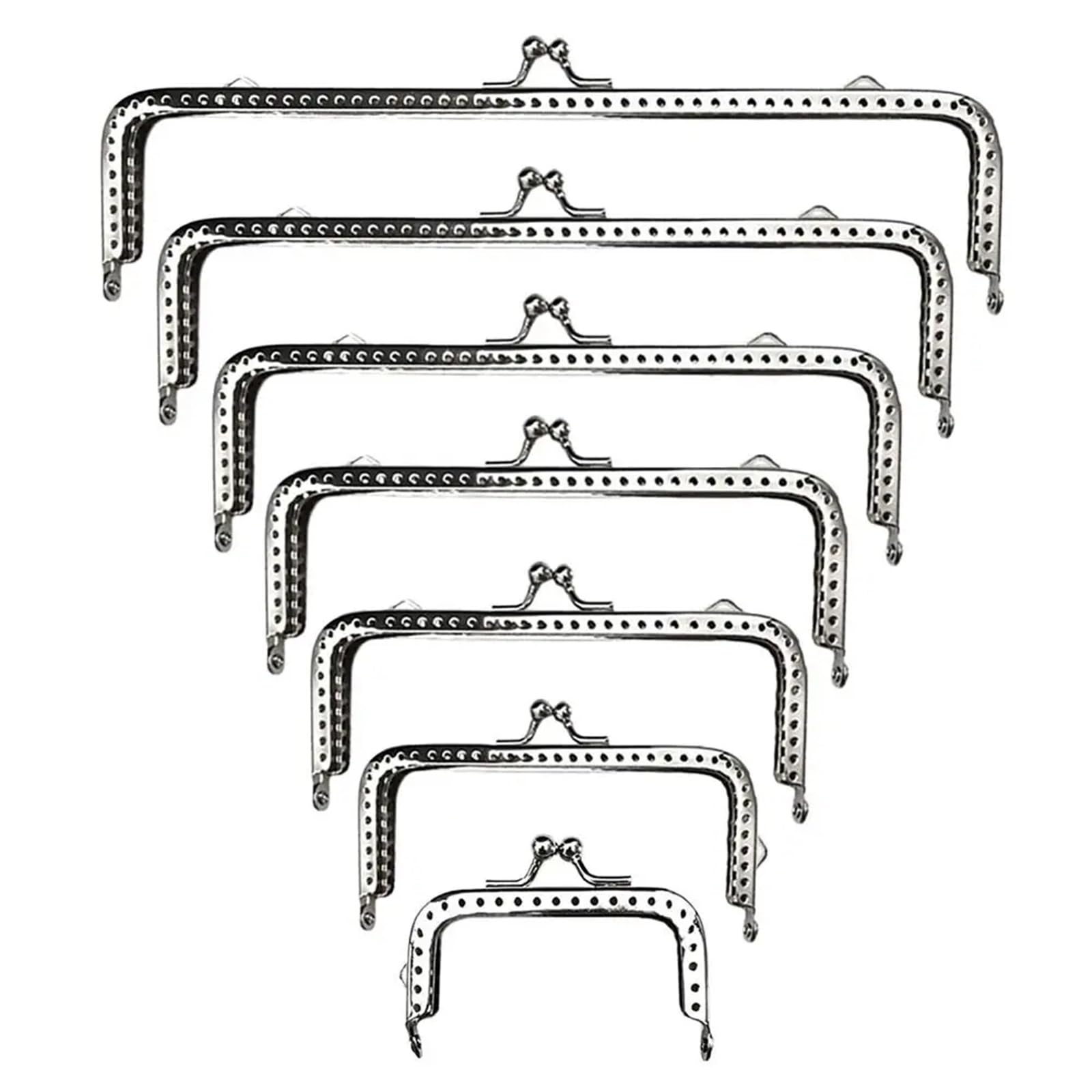Artes de metal para bolsos, Marcos de monedero metal, cierre Kiss Lock, 6,5-20 cm, artesanía bricolaje(10cm-,15.5cm)