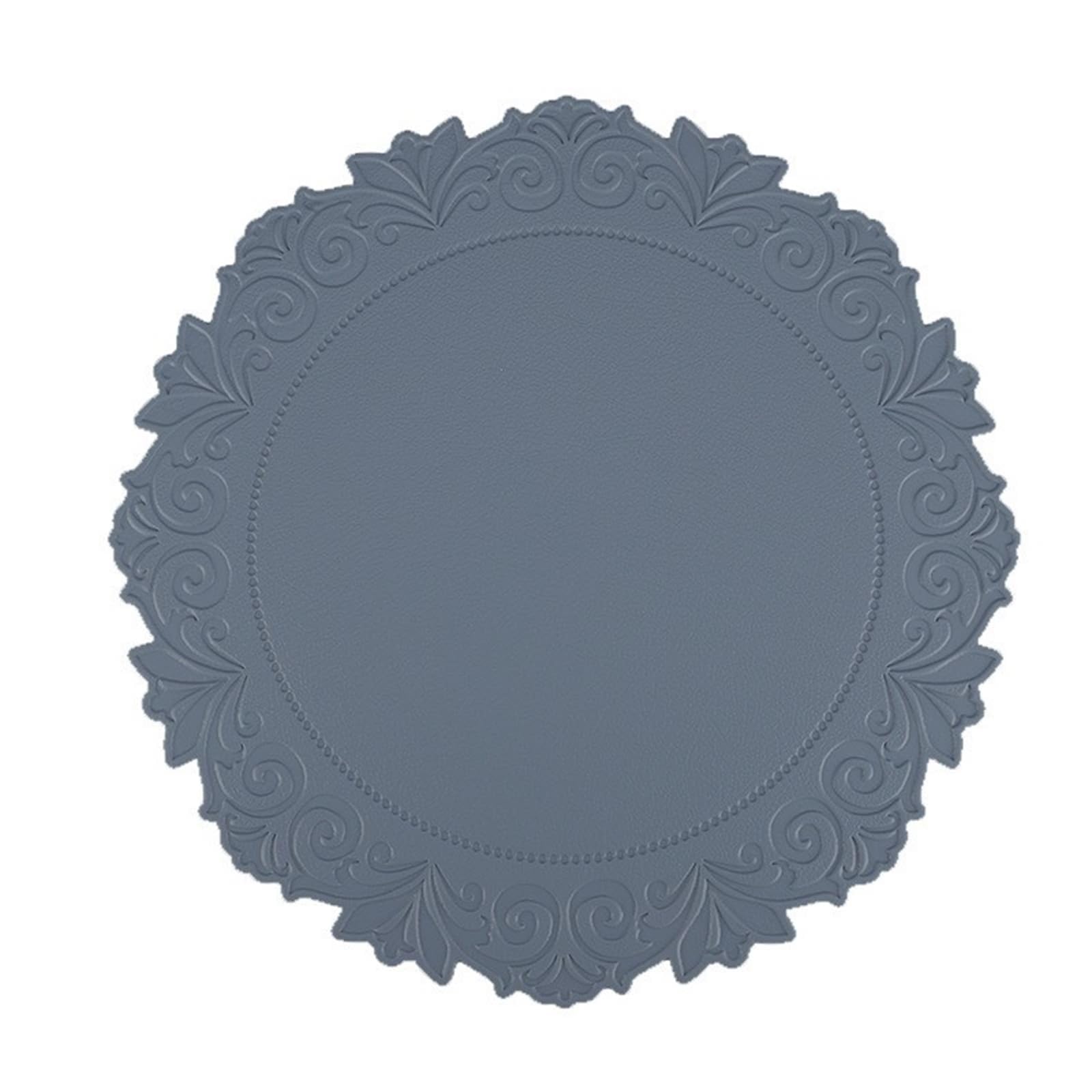 Set de table vintage bleu marine en cuir PVC lavable lot de 4 pièces Ø 38 cm