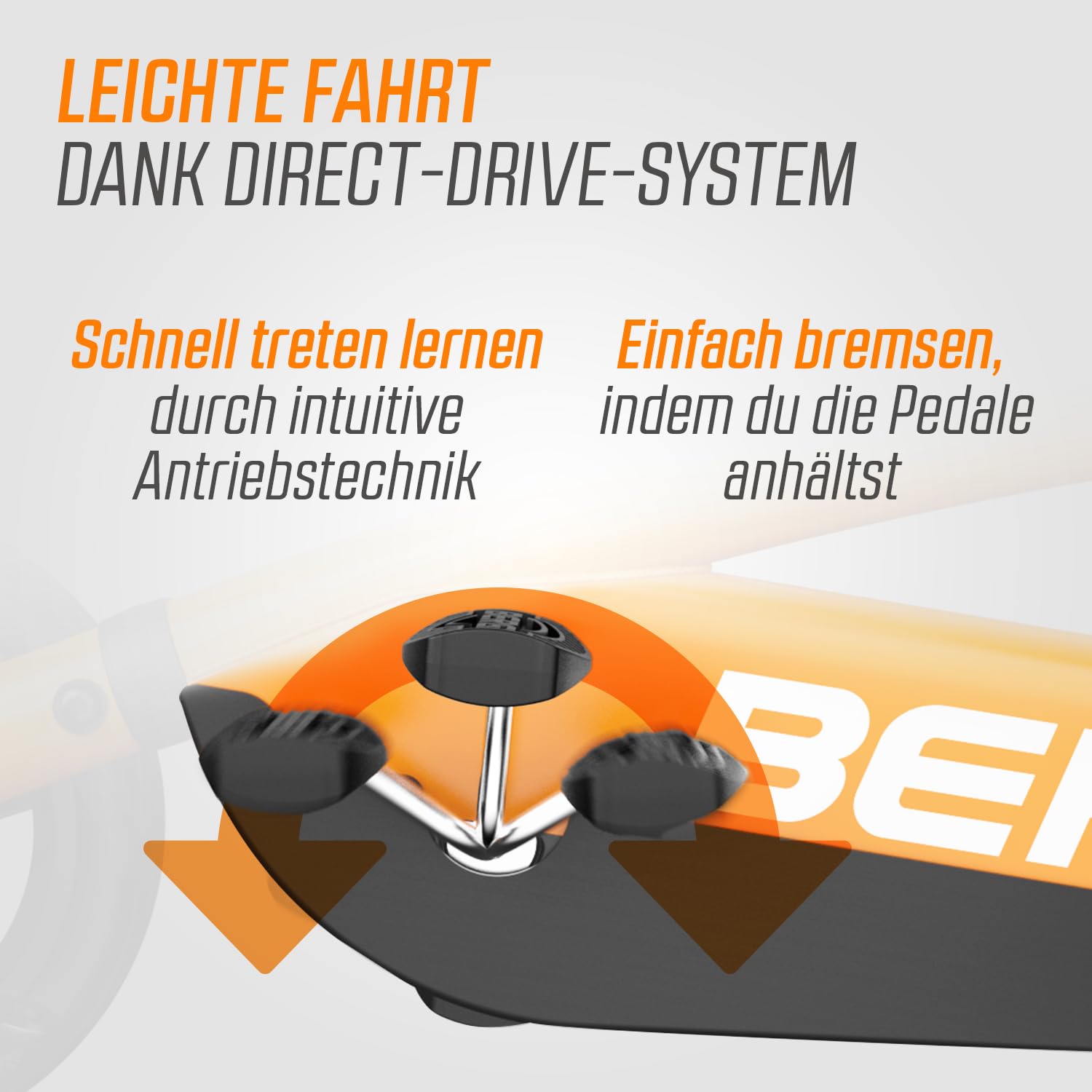 BERG Buzzy Kinder Go-Kart ab 2 Jahren, Tretfahrzeug Kettcar für Kleinkinder, Stabiles Kindergokart mit Flüsterreifen, Verstellbarer Sitz & Lenkrad (Orange)