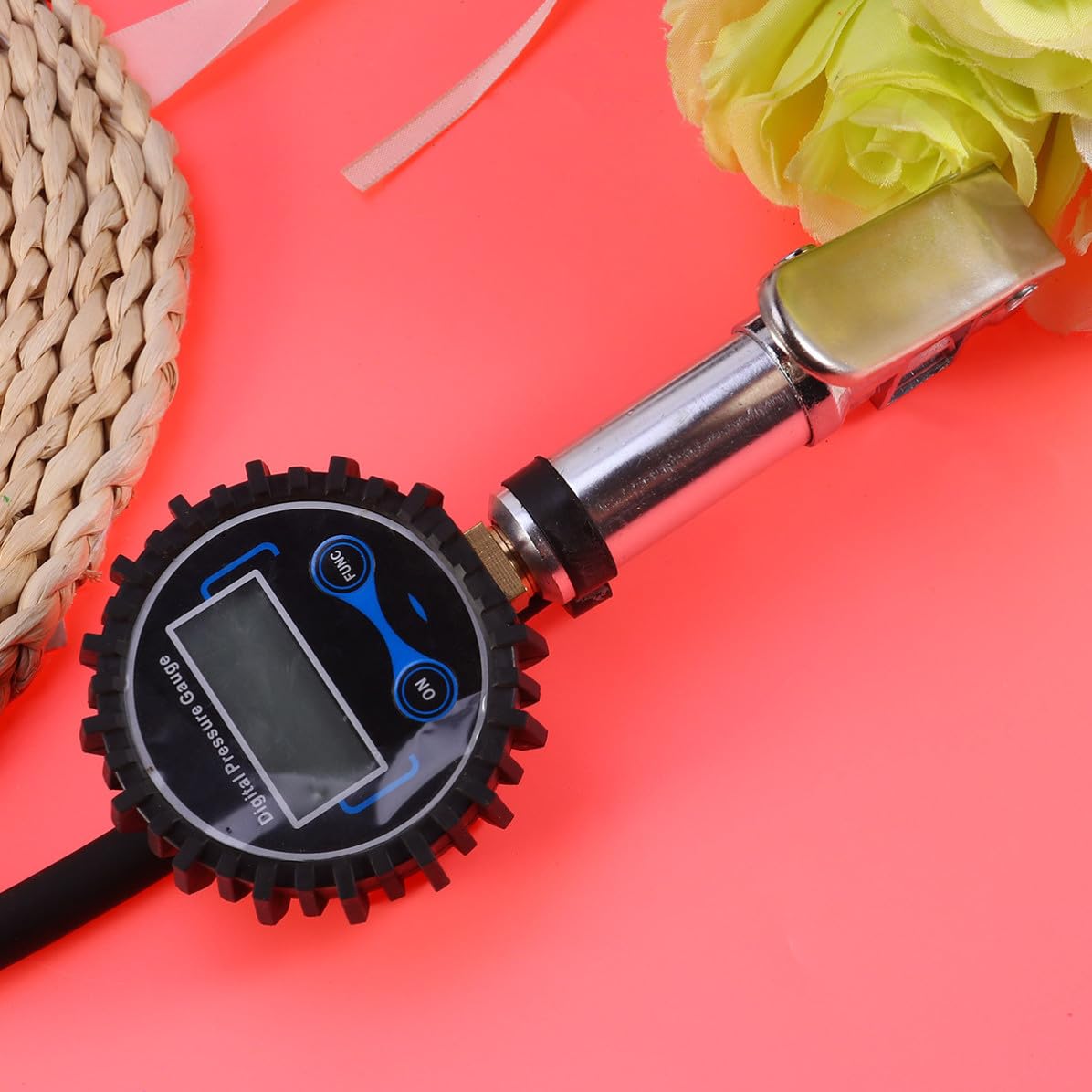 Digital Tire Pressure Gauge Heavy Duty Metal Chuck with LED Backlight