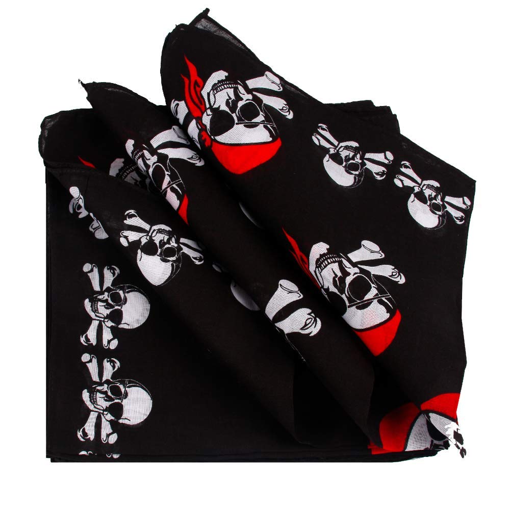 Beyond Dreams 14 Kopftücher mit Totenkopf Motiv - Piratenparty - Kindergeburtstag - Bandana - Hals-Tuch - Mundschutz - Nasenschutz - Set