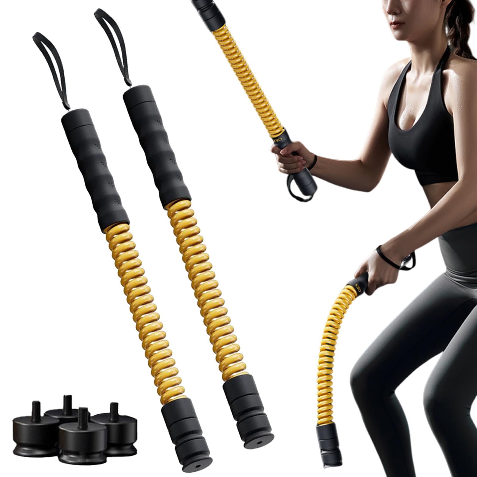 Cuerdas de combate inalámbricas – Equipo de entrenamiento resistente – 2 cuerdas ponderadas de resistencia ajustable para entrenamiento – para gimnasio en casa, boxeo, ejercicio aeróbico, cuerpo