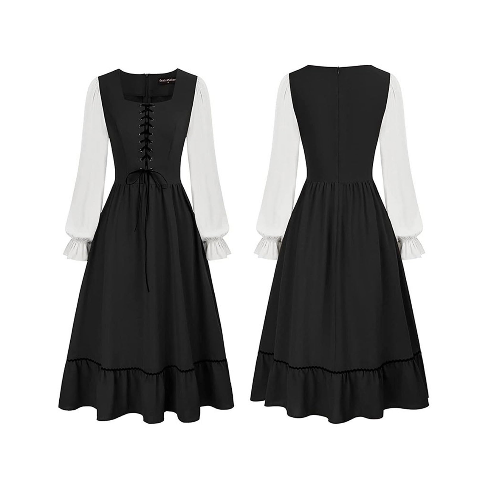 Disfraz Halloween Mujer,Vestido Medieval Renacentista Para Dama Atuendo Campestre Elegante Disfraz HistóRico Femenino Traje De Al Libre Rol Play GermáNico Victoriana