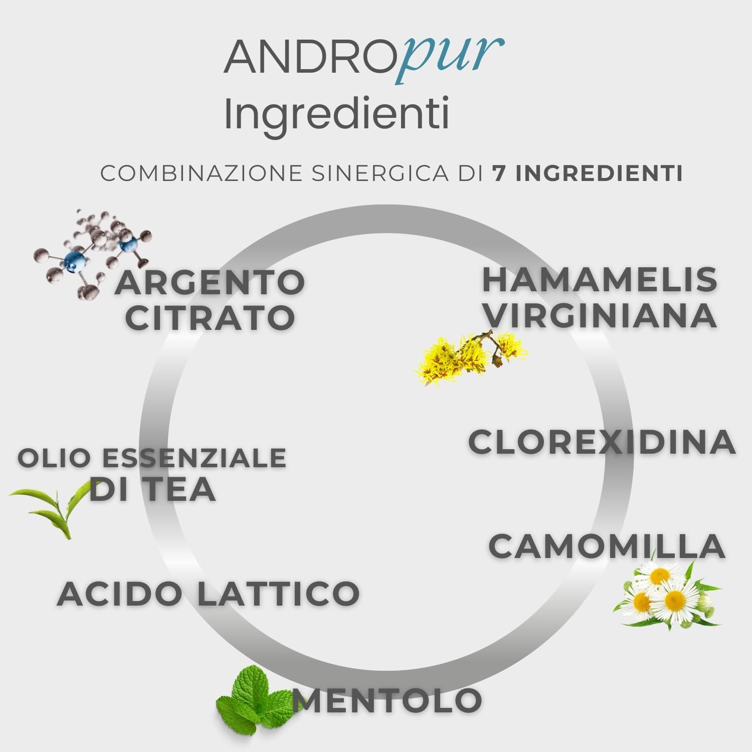 ANDROPUR - Pregiato Sapone Intimo Uomo a pH Neutro in Rinfrescante Schiuma Mousse, Detergente Igiene Intima Uomo Antibatterico Protettivo, Ingredienti Naturali e Antiodore, Made in Italy(150ml)