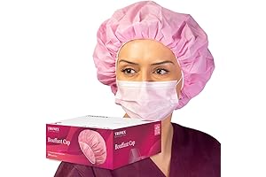 100 Pcs Tronex Pink Disposable 3 PLY SMS Heavy Duty Bouffant Hair...
