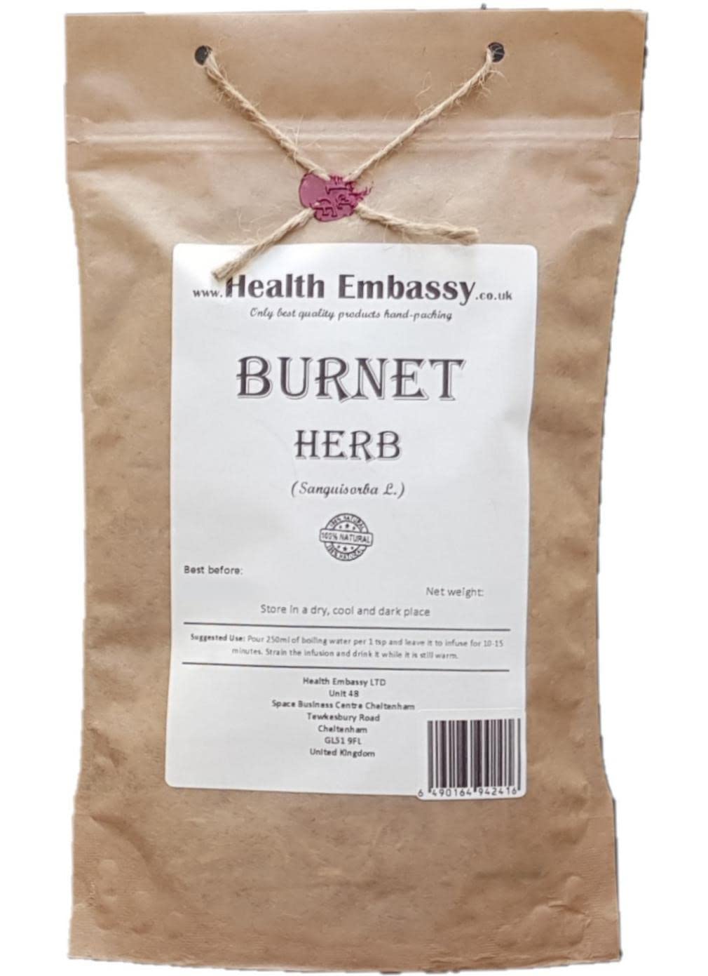 Health Embassy Burnet Herb | Sanguisorba officinalis L | 100% Natural Herbal Tea (100g)