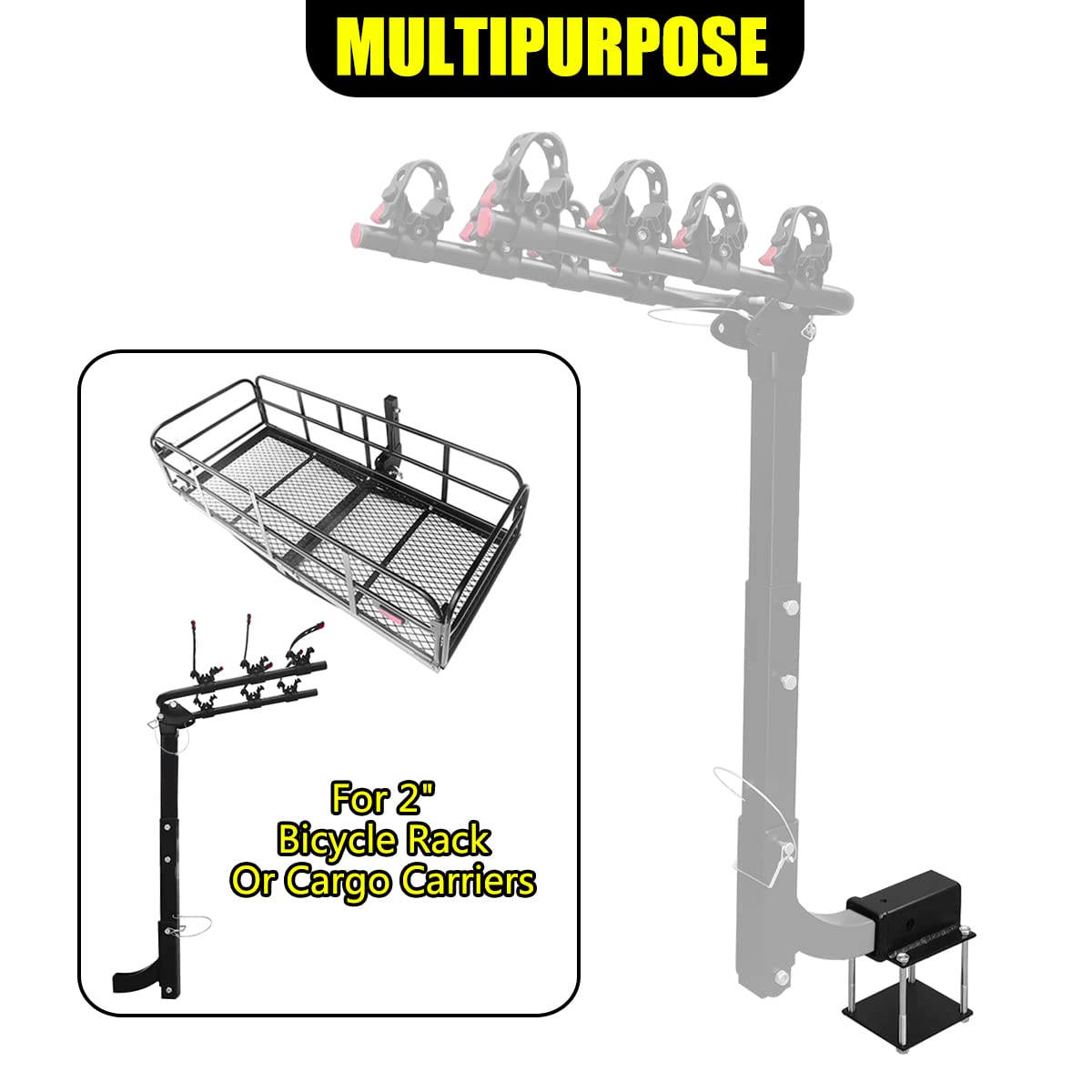 KAIRAY Trailer Dual Hitch Extender Adapter With 2-inch & 8 - View #5