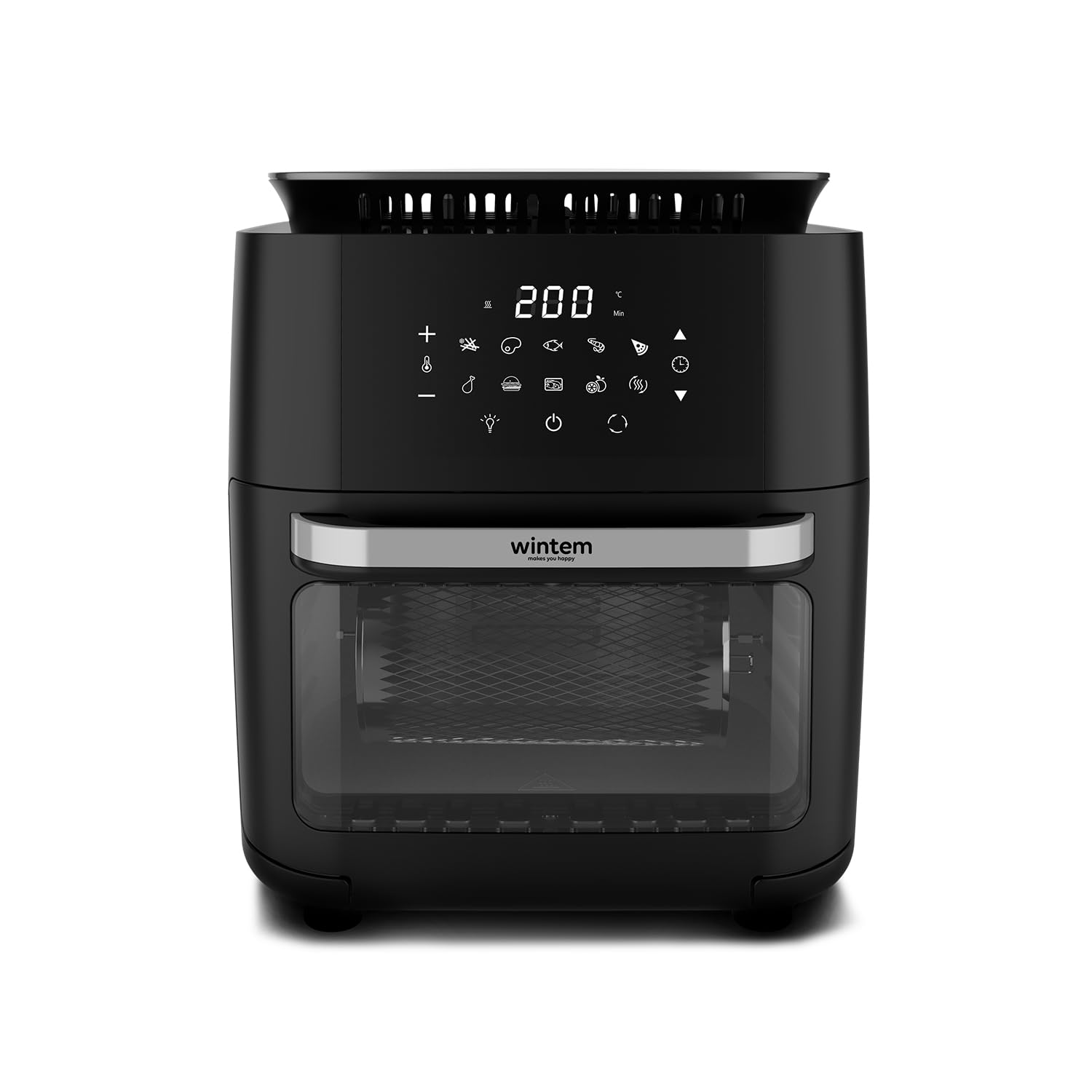 Wintem - TurboFry Friggitrice ad Aria XXL 12L con Display Touch, 10 Programmi, Accessori Inclusi e Ricettario per Cottura Senza Olio, Ideale per Grigliare, Arrostire e Cuocere in Modo Sano