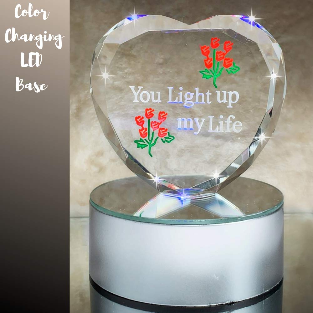 LED Heart Crystal Gift For Dad – Color-Changing Light Base With Sentimental Father’s Day Message - View #6