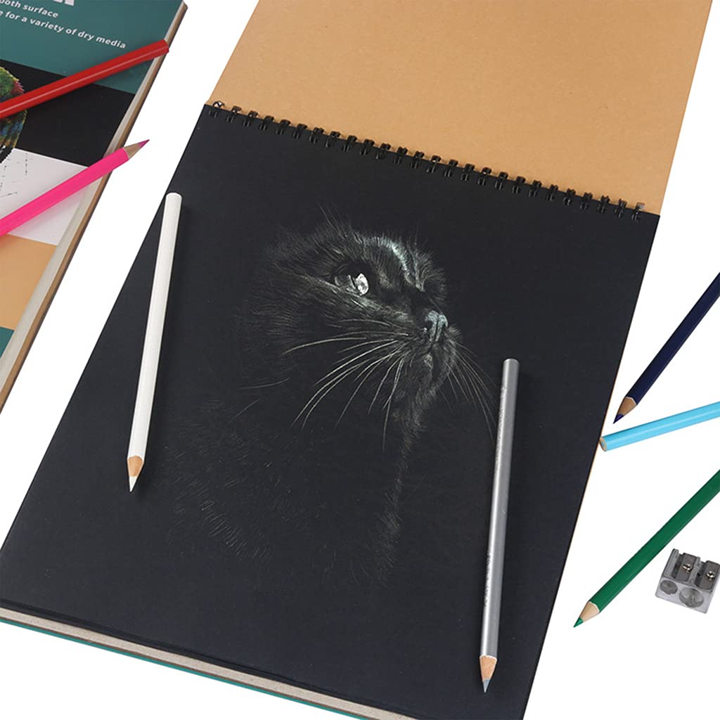 60 fogli per ogni album da disegno, ideale per adulti, facile girare le pagine e disegnare con tre colori di carta