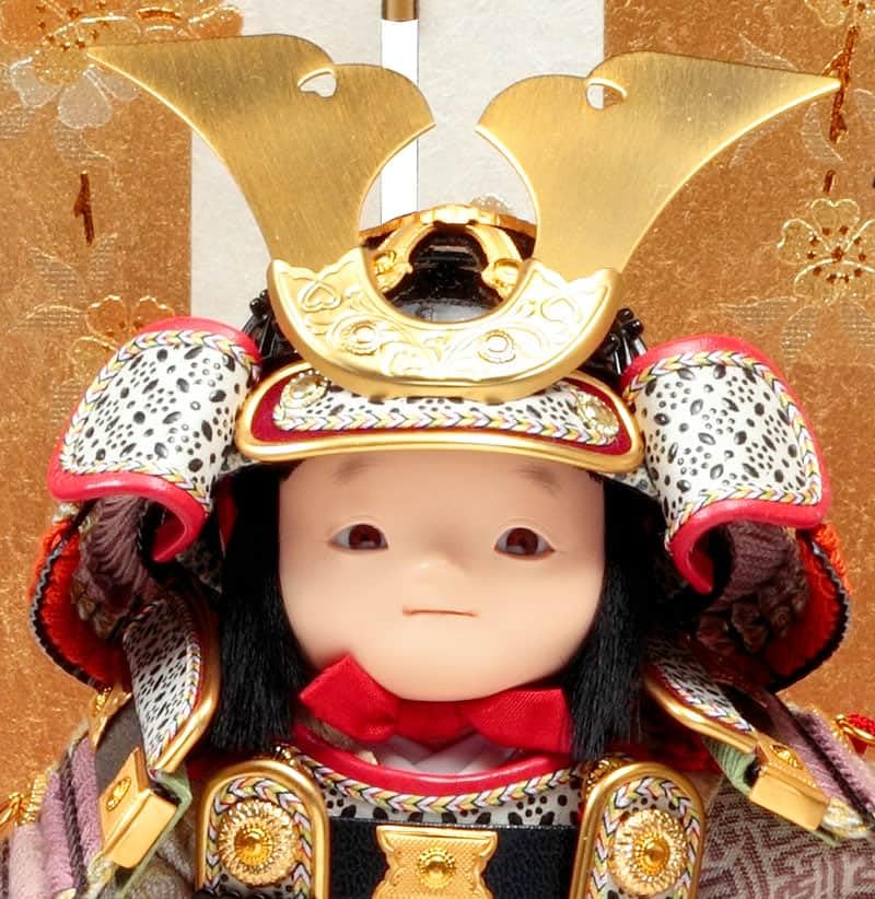 錢着武者人形　子供大将飾 Amazon | 五月人形 コンパクト 久月 子供大将飾り 平飾り 武者人形