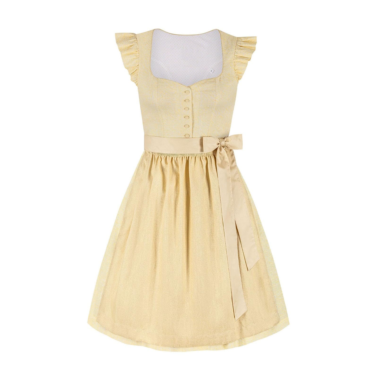 Generisch Dirndldamen Trachten Dirndlkleid Set Trachtenkleid Midi Lang Dirndlschürze Komplettsets Mit Schnürung Trachtemode Oktoberfest Outfit Trachtenrock Kleid