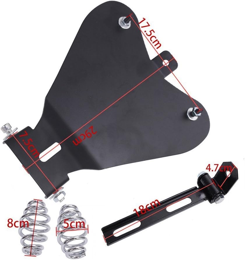 Black SOLO Seat Bracket Spring Base Mount Kit Barrel Spring For Sportster Chopper Bobber Custom Dyna