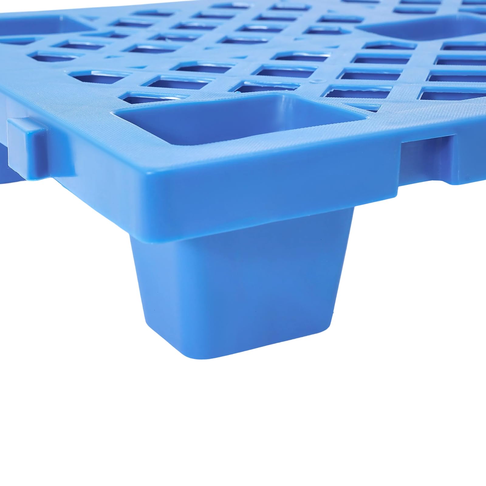 6 paletas de plástico, 60 x 40 x 10 cm, paletas industriales con estructura de rejilla, conexión a presión, capacidad de carga de 100 kg, paletas para sótano, garaje, supermercado (azul)