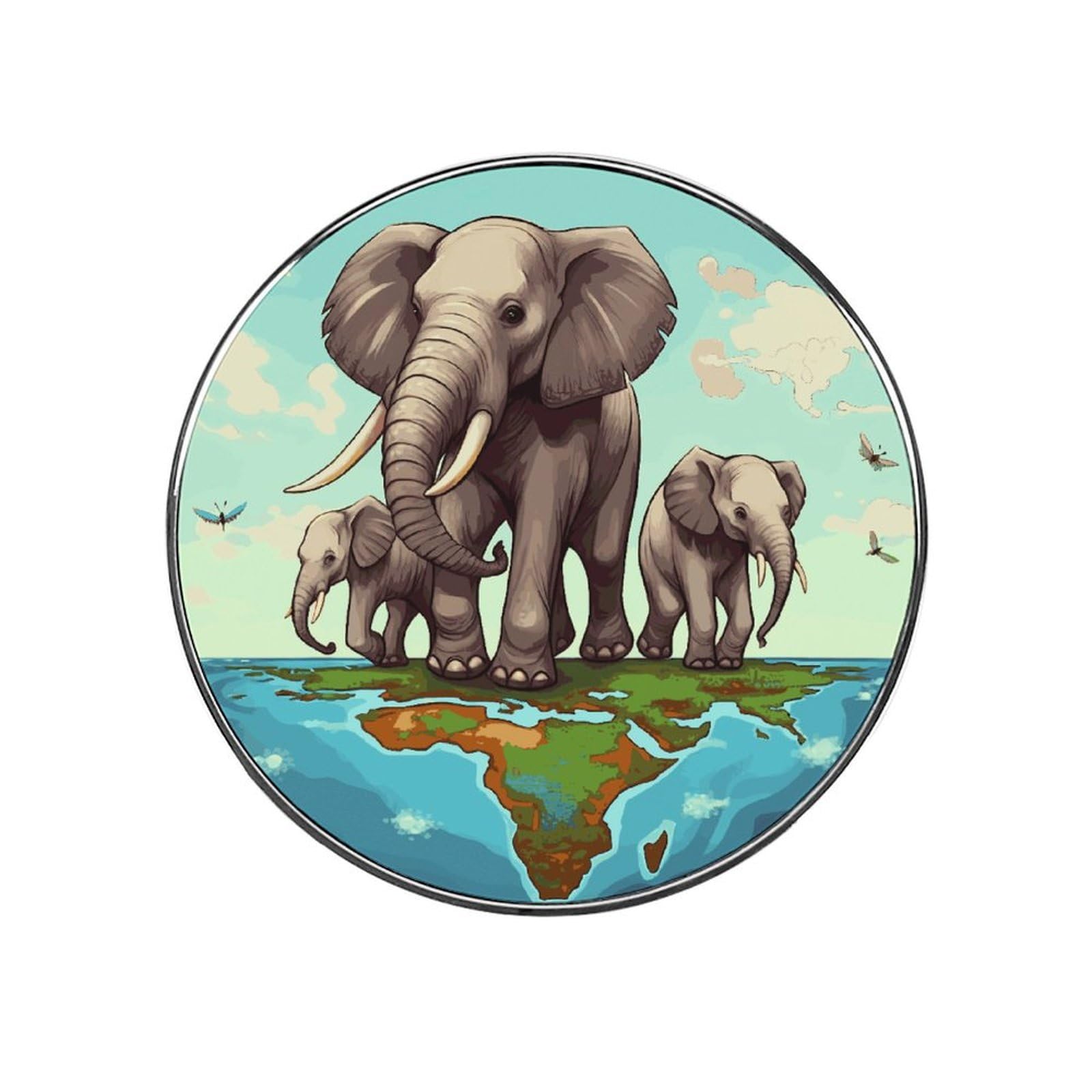 Elephants Fridge Magnet Magnetic Refrigerator Magnets Mini Round Kitchen Fridges Magnets for Kitchen Office Whiteboard Cabinet and Dishwasher