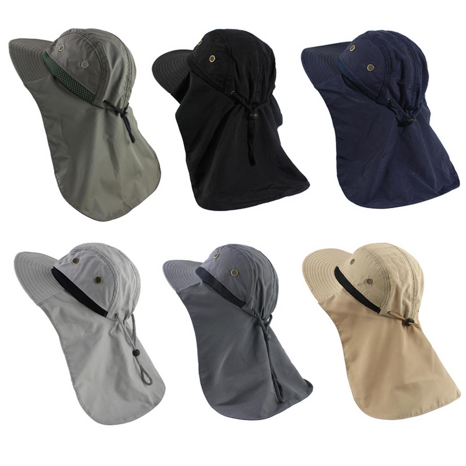 Sombrero de pescador, sombrero de sol para mujeres y hombres, sombrero casual con solapa para el cuello, al aire libre, ala larga, sombrero de pesca, transpirable