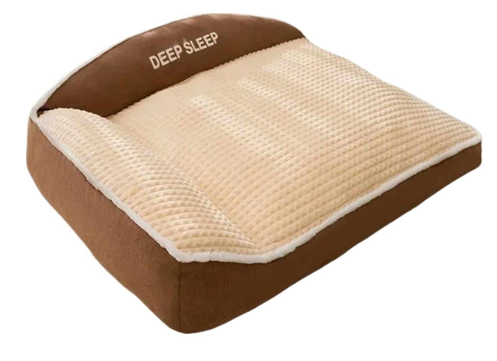 Sofá Cama de Invierno for Mascotas con Manta, Ropa de Cama Estilo Cesta cálida for Perros y Gatos pequeños, medianos y Grandes(Khaki,L)