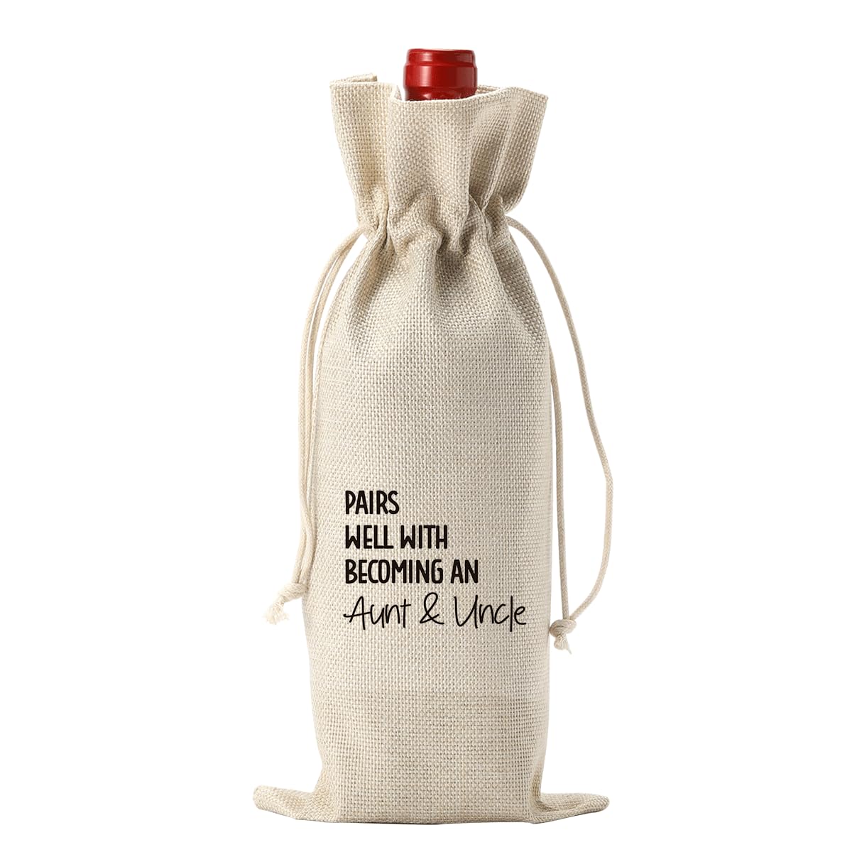 Pregnancy Announcement Wine Bag Baby Announcements Reveal Gifts Ideas for Auntie Uncle Pairs Well With Becoming an Aunt & Uncle Wine Bag
