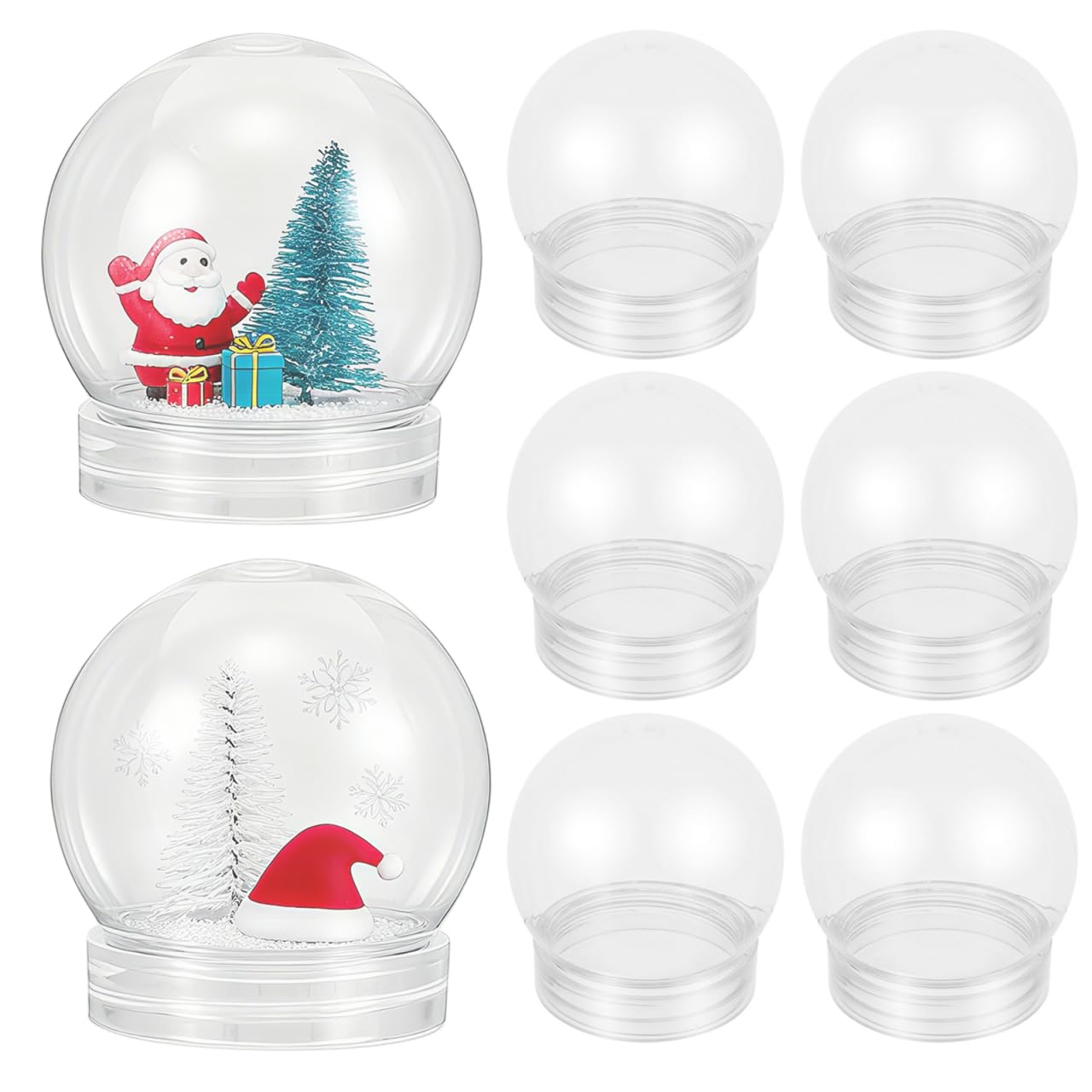 ULTECHNOVO 20Pcs DIY Snow Globe Kit, Empty Fillable Plastic Clear Globes with Screw Off Cap for Christmas Crafts for Kids & Adults (2.8 Inch)