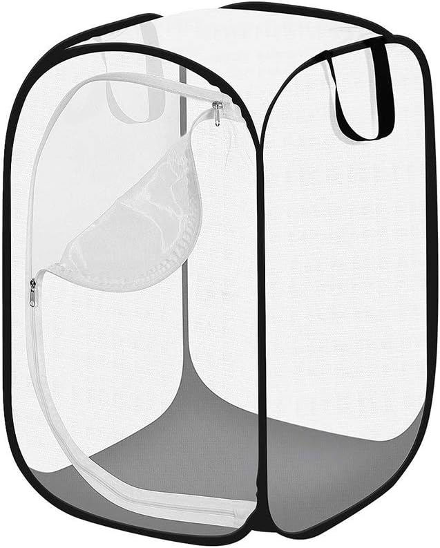 Naisidier Insect and Butterfly Habitat Collapsible Insect Mesh Cage with Large Zipper Opening Terrarium Pop Up 404060cm Black