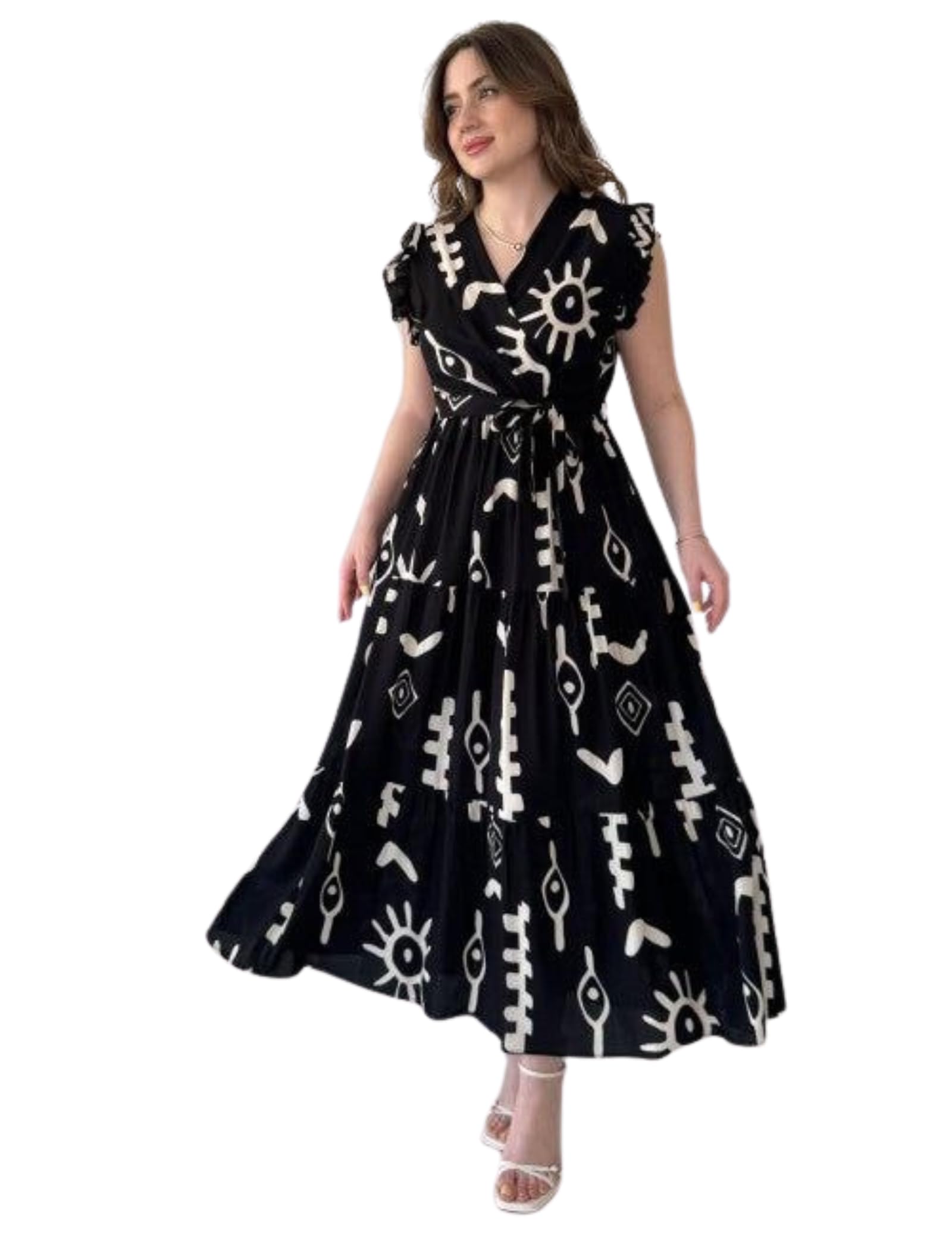 Dress for Women Western Maxi Style, Indo Western Dresses, One Piece Long Gown Black Color, A Line Flared Pattern, Ethnic Look Outfit for Women