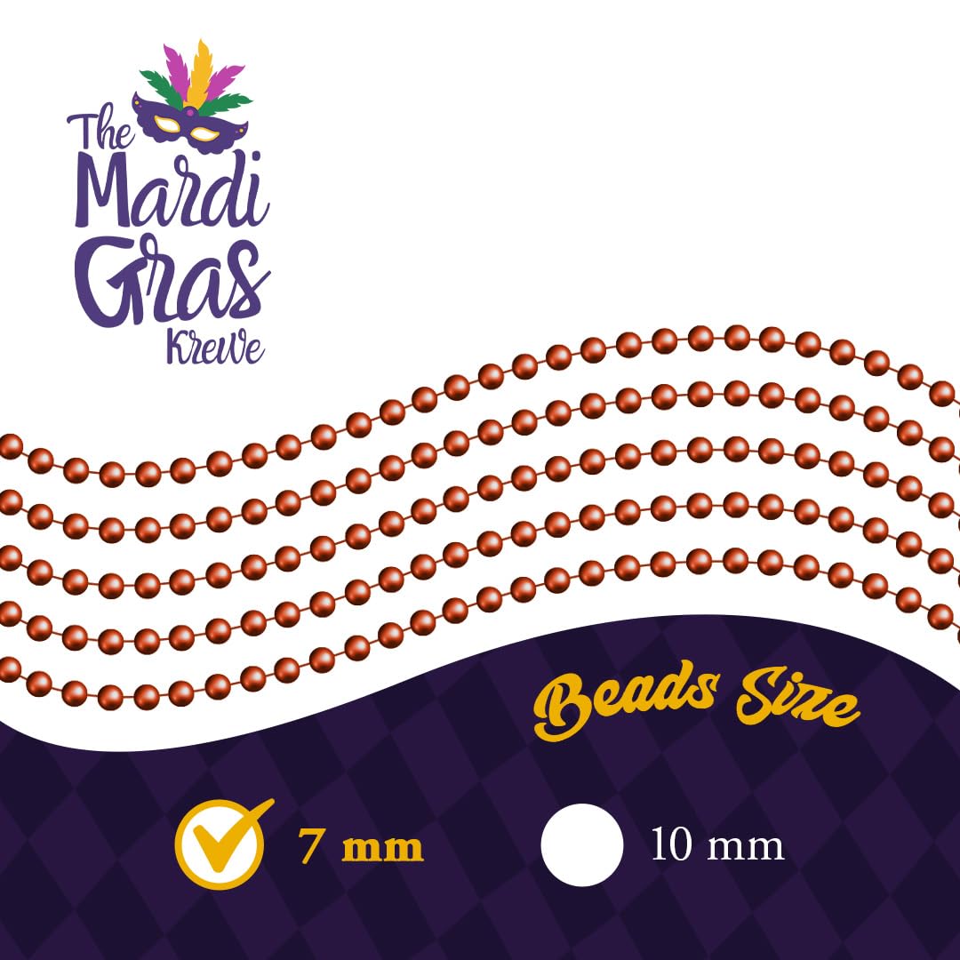 Cuentas de Mardi Gras de 33 pulgadas, 7 mm, 12 docenas, 144 piezas, collar de cuentas de plástico naranja con cuentas de doble color, collar de cuentas para manualidades, bricolaje, joyería, fiesta