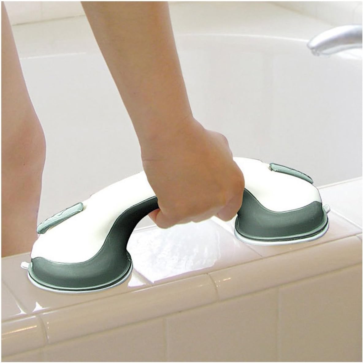 VONKY Grab Bars for Bathtubs and Showers, Suction Cups Shower Handle & Bathroom Balance Assist Bar Non-Skid for Tub Toilet (12 Inch, 2 Pack)