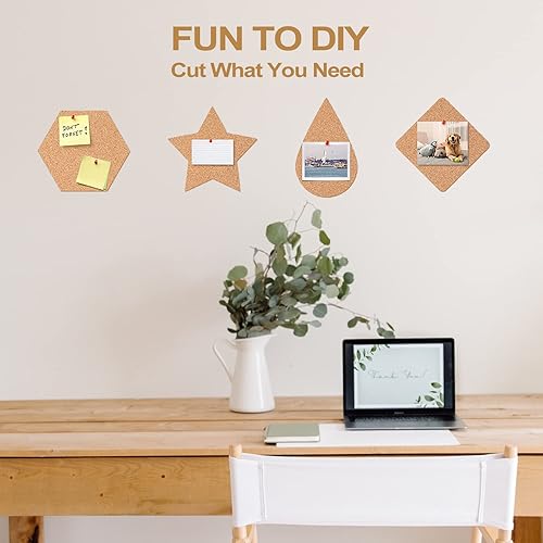 Miniatura 6 de Rollo de tablero de corcho de 0.118 in, rollos de corcho grandes de 51 x 16 a 18 pulgadas de grosor, tableros de corcho decorativos para pared,