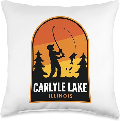 Miniatura 5 de Carlyle Lake IL Merch Carlyle Lake Illinois Fishing Throw Pillow 18x18 Multicolor