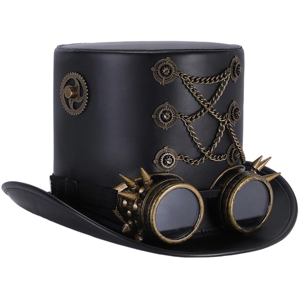 Sombrero De Copa Steampunk Unisex, Sombrero para Disfraz De Halloween, Accesorios Vintage para Fiestas Temáticas, Fiestas De Cosplay Y Reuniones.