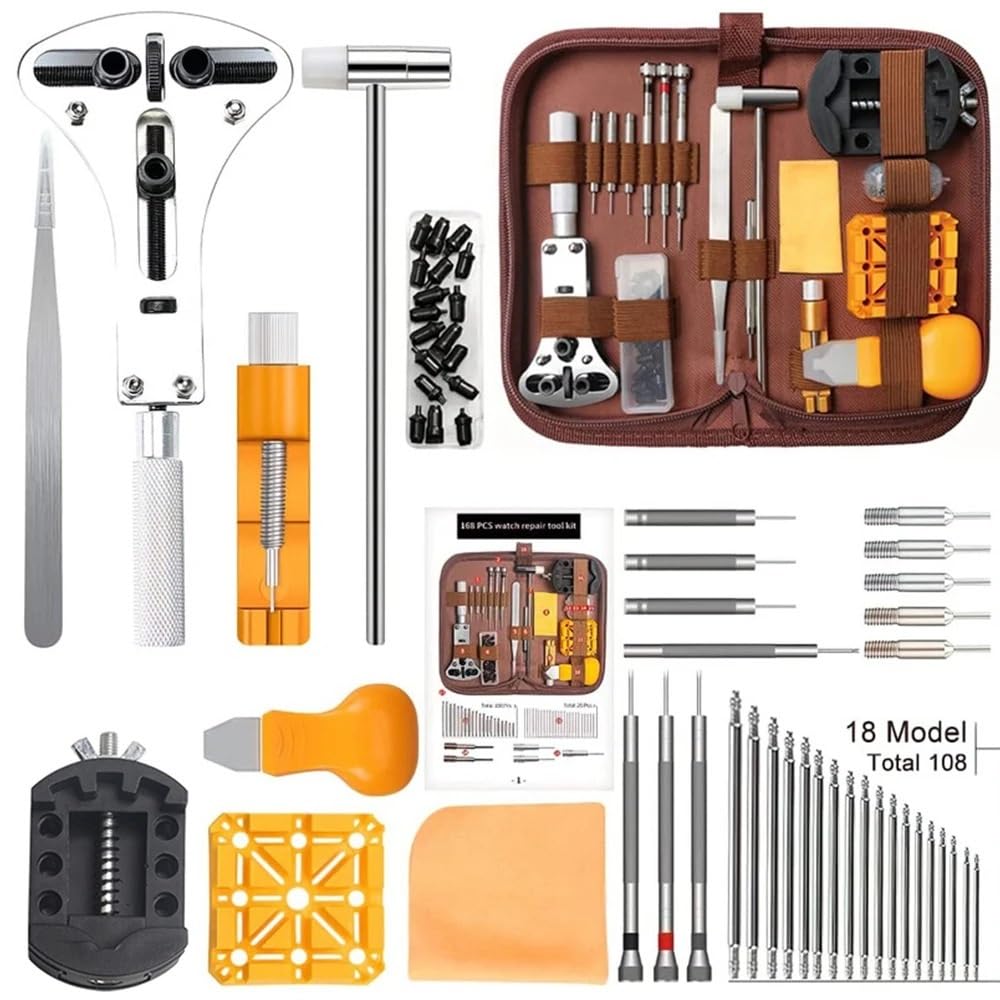 Kit de Herramientas de reparación de Relojes de 160 Piezas, relojero, Pasador de Enlace, Caja de disolución, removedor Abierto, reemplazo de batería, Juego de g