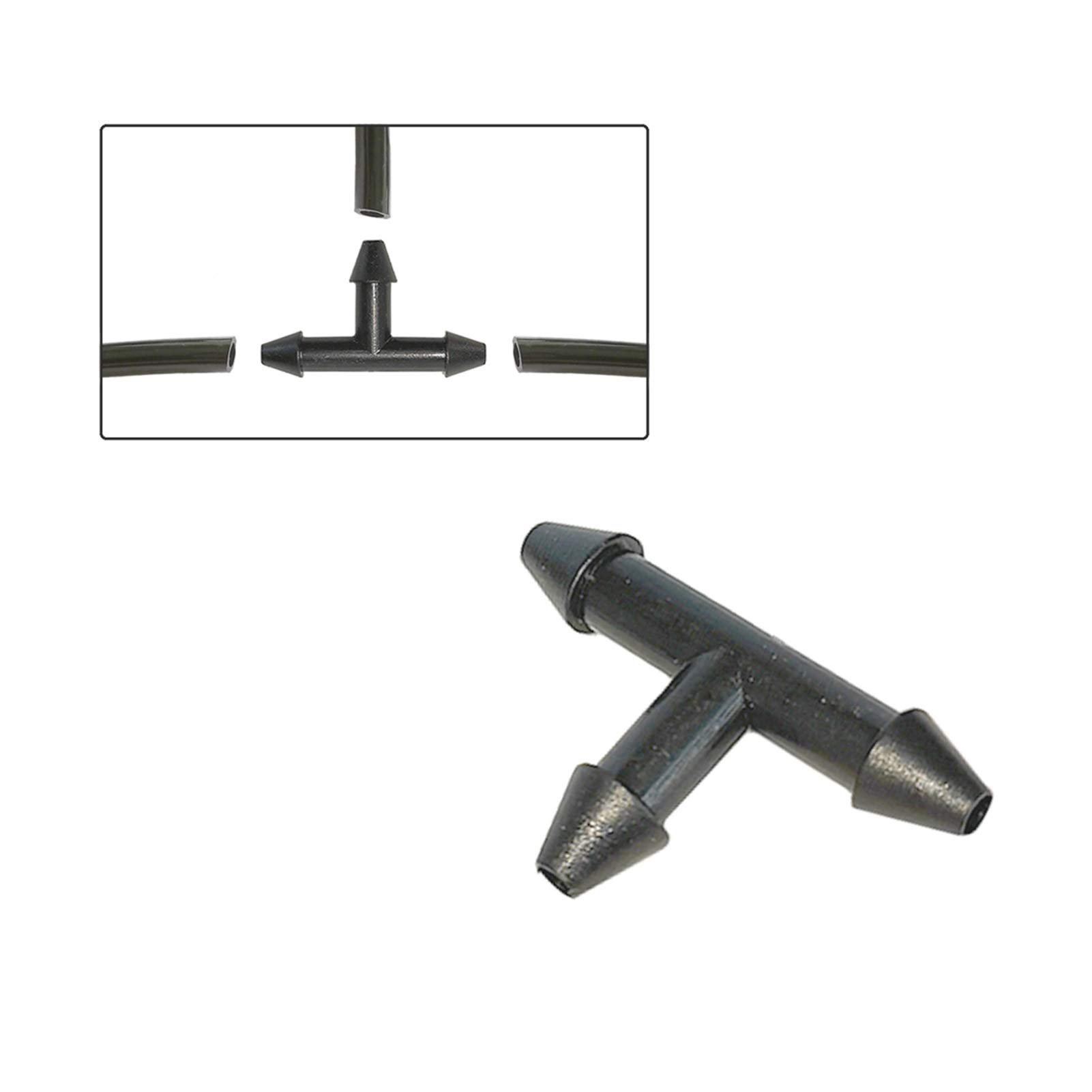 Adaptador de Acoplamiento para Manguera, 500 Piezas de Adaptador de tubería de Agua con Junta en T de púas de 3/5 mm, tubería de riego for Invernadero, Sistema de riego por Goteo de jardín.
