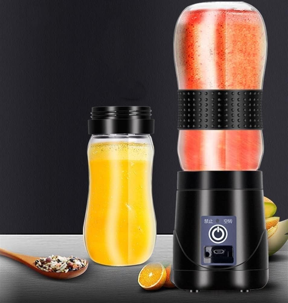 Portable Blender, Personal Blender for Shakes and Smoothies, Personal Size Blenders with USB Rechargeable, 380ml Traveling Fruit Veggie Juicer Cup, Black (Size : 1)