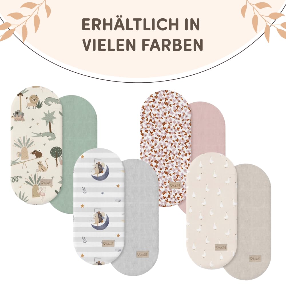 Spannbettlaken Kinderwagen Bettlaken 2 Stück | Größe 80x35 cm | Kinderbettlaken | 100% Baumwollmusselin | Leinenlaken | Goose Gaia