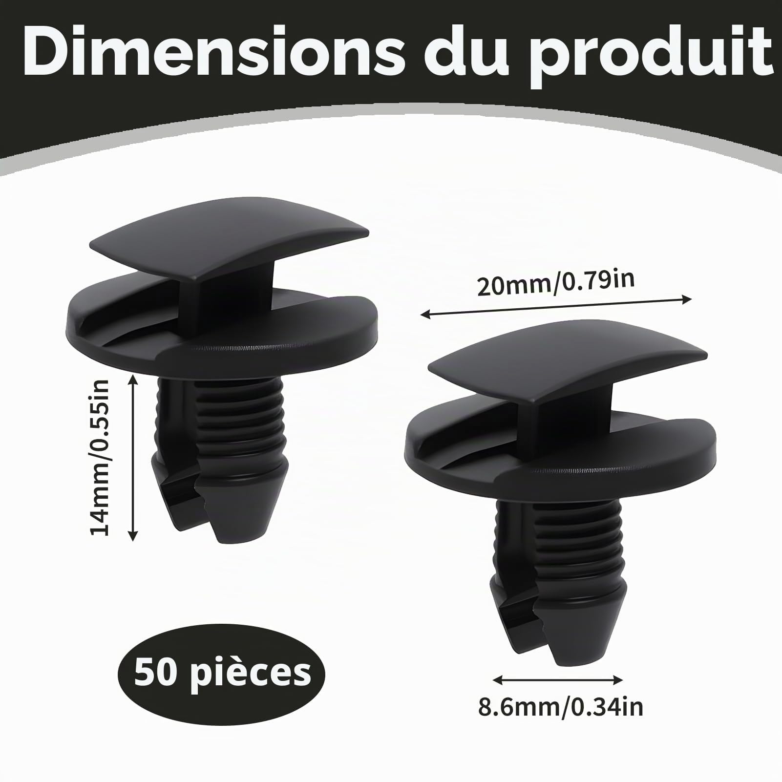 50 Pièces Clips Fixation Parechocs 8565.53 1609267280, Clips Voiture, Agrafes Rivets Plastique Garde-Boue Garniture, Rivets Remplacement Compatible avec Citroen Peugeot Jumpy Berlingo C3 C4 C5 C6