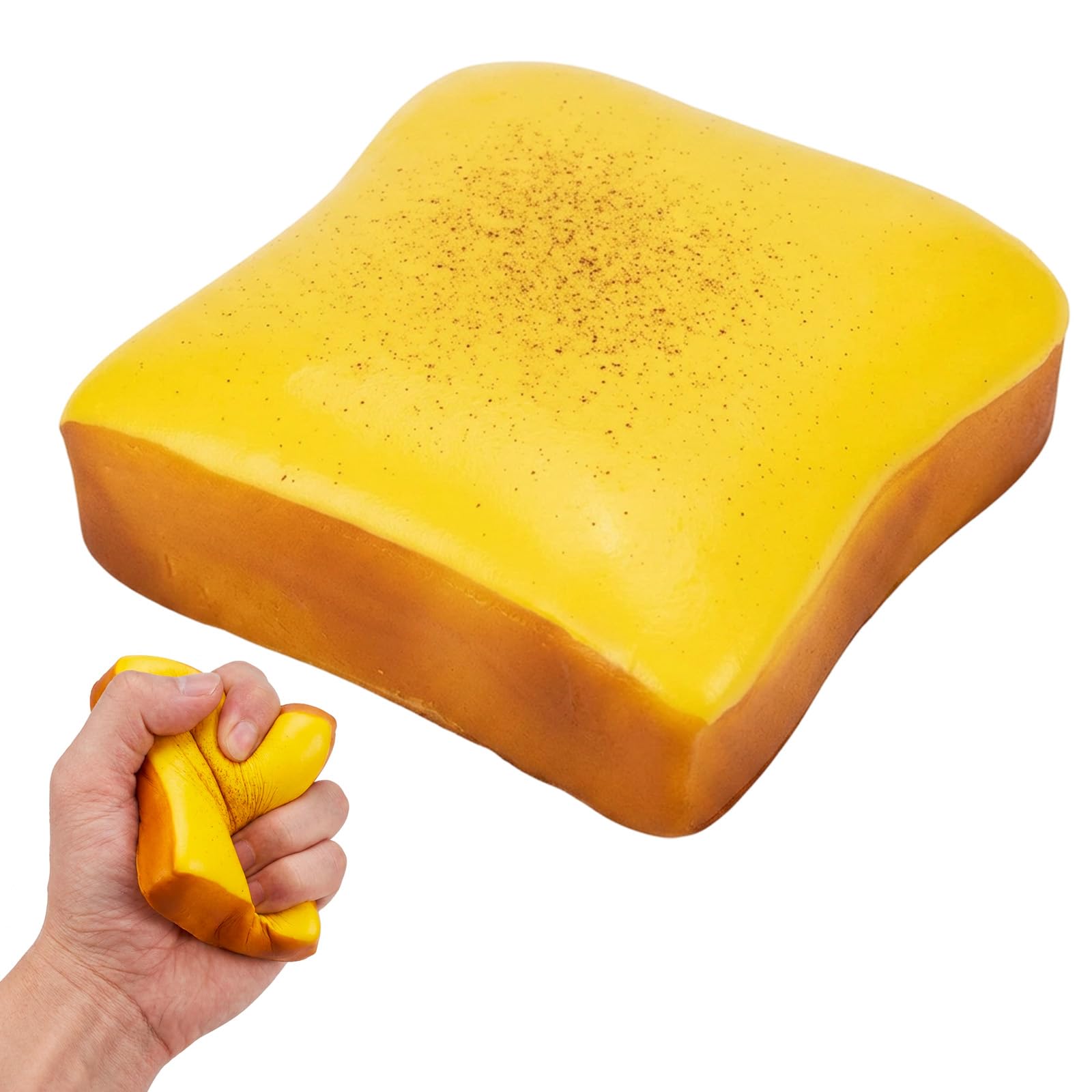 1Pcs Bread Slow Rising Toast Sensory , Giant Cheese Design for Stress Relief and Focus, Portable Desk Companion for Office and Study Use，It is also an interesting party gift and gift