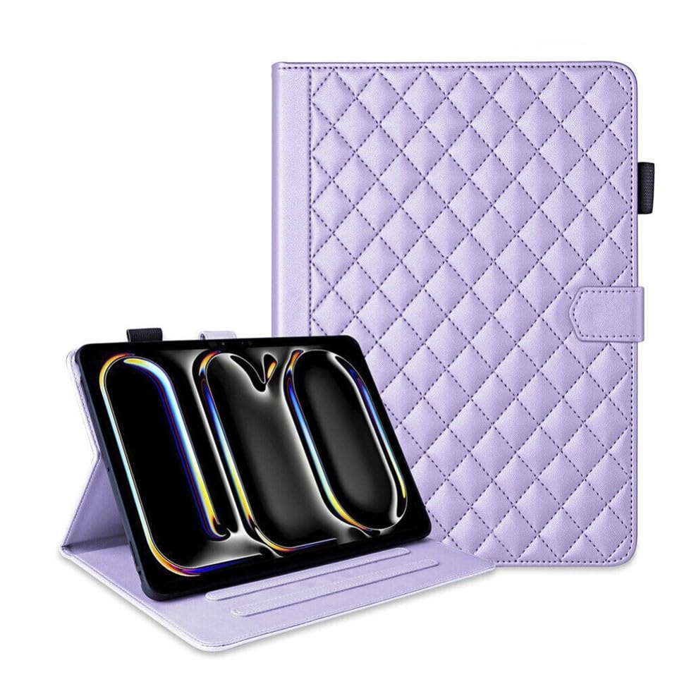 Étui iPad Pro 13 M4 violet en cuir magnétique chic