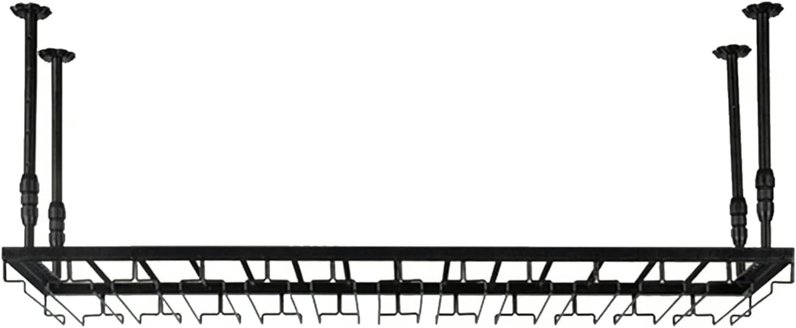 Support pour bouteilles en fer suspendu 120 cm réglable noir