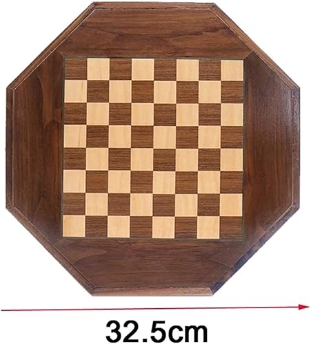 Miniatura 5 de ATAAY Juego de ajedrez hecho a mano de madera maciza, cajones de madera maciza, piezas de almacenamiento internacionales de ajedrez para niños,