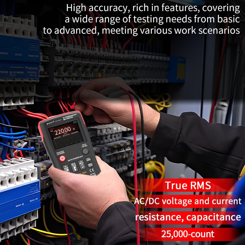 ZOYI ZT-R01 2-in-1 Thermal Imaging Multimeter, Professional Digital Multimeter with IR Camera, 32x32 Resolution, -20℃-550℃ Temperature Range, True RMS Auto-Ranging DMM for HVAC Electrical Testing